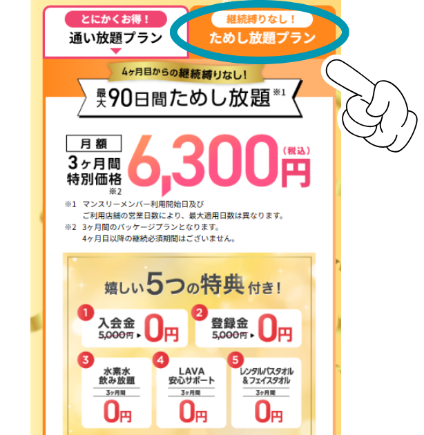 最大９０日間ためし放題