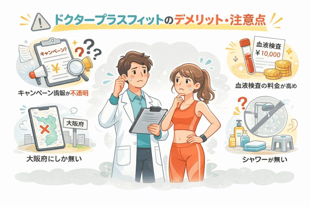 大阪パーソナルトレーニングジムドクタープラスフィットのデメリット