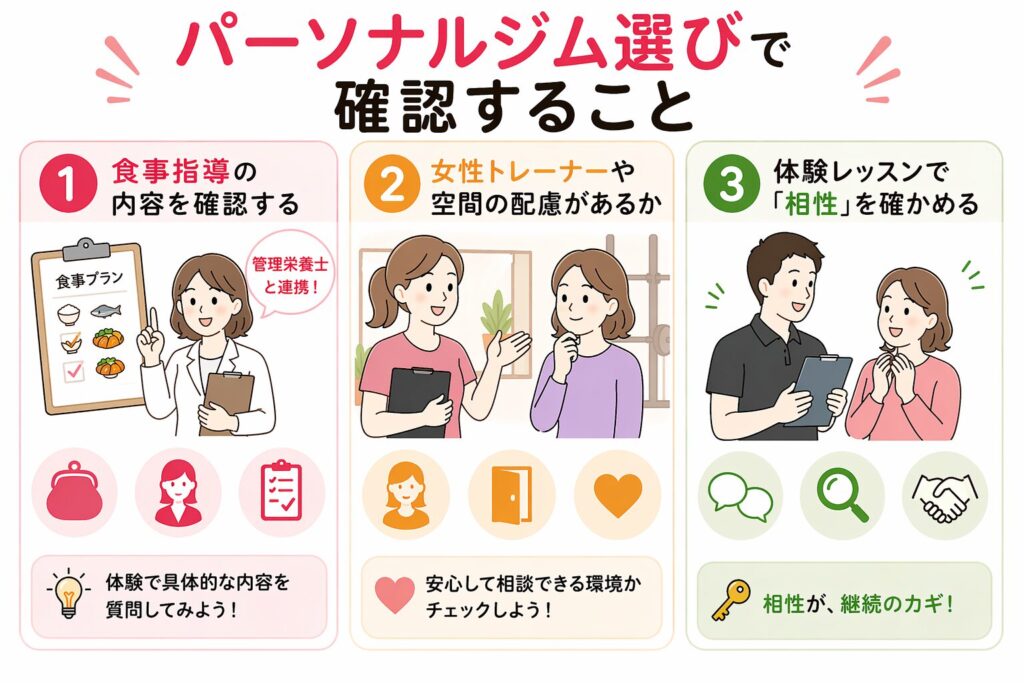 パーソナルジム　選び方　図解