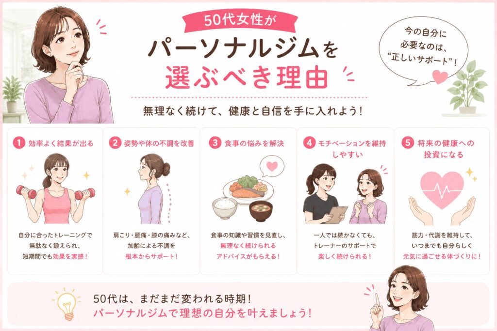50代女性がパーソナルジムを選ぶべき理由