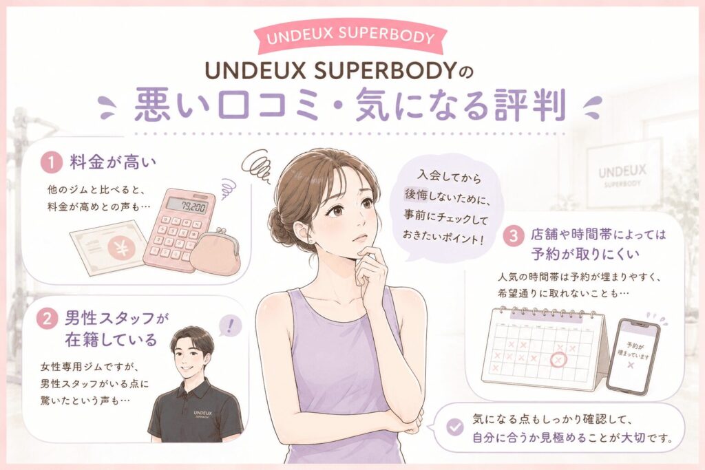 UNDEUX SUPERBODYの悪い口コミ・気になる評判
