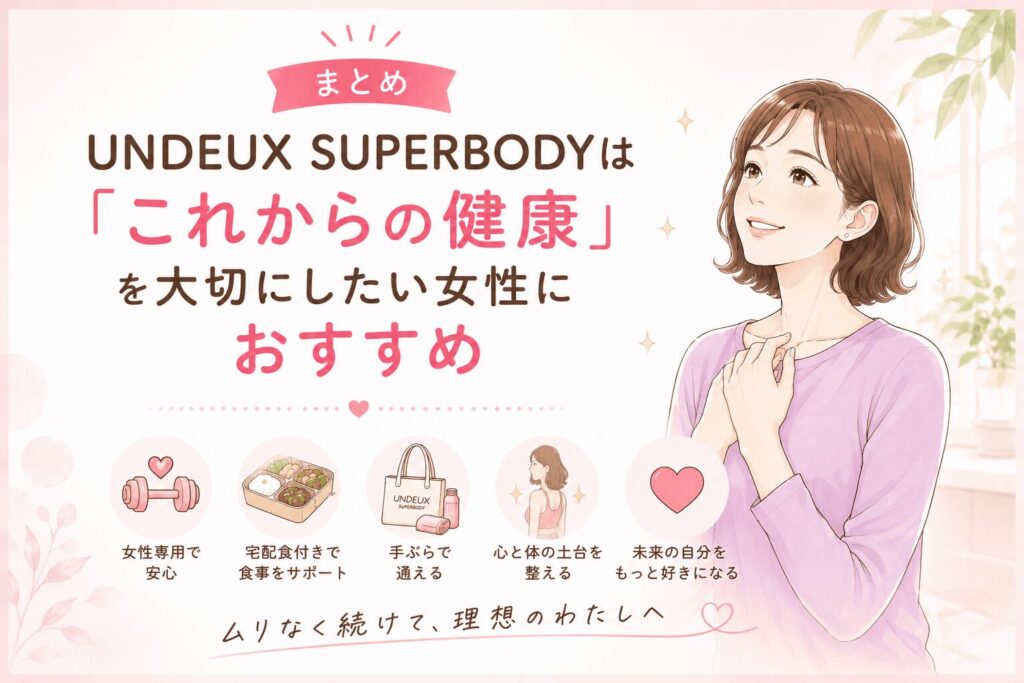 UNDEUX SUPERBODYは「これからの健康」を大切にしたい女性におすすめ