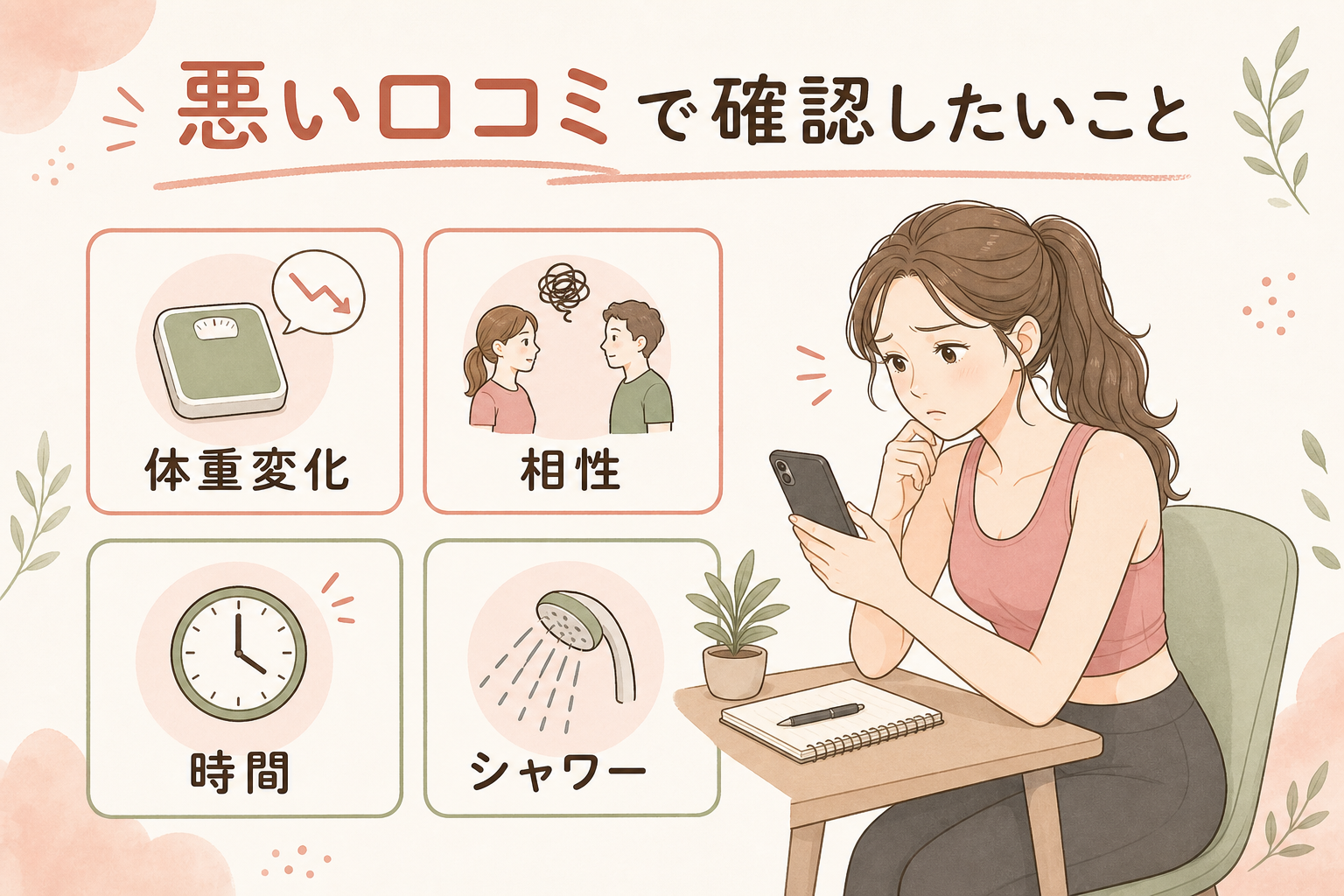 かたぎり塾の悪い口コミで確認したい点をまとめた図解