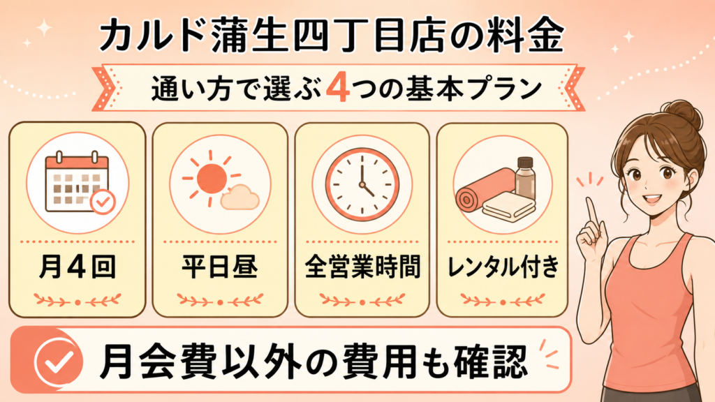 カルド蒲生四丁目店の通い方別基本プラン